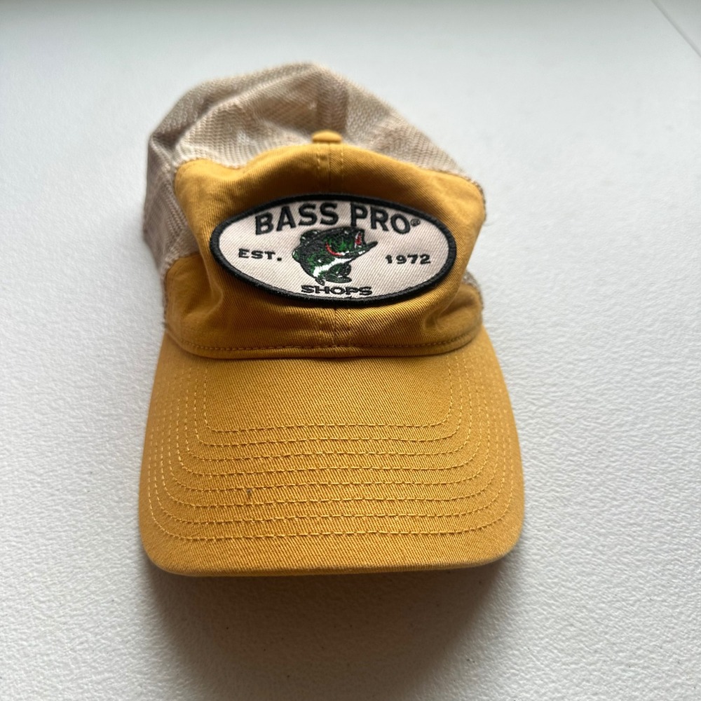 Bass‎ Pro Shops Est 1972 Trucker Hat Yellow Mesh Fishing Snapback One Size